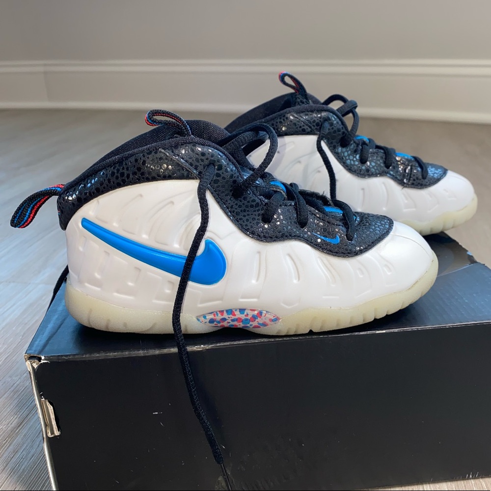 Nike little posite pro (Td) toddler sz 9 blue hero red orbit blanc/ heros blue